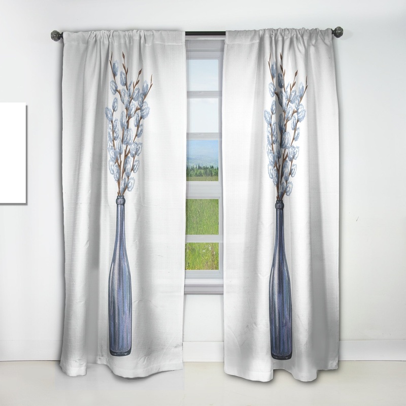 Designart 'Bunch of Willow Twigs II' Farmhouse Curtain Single Panel