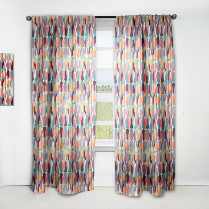 Designart 'Circles and Triangles' Modern Curtain Single Panel