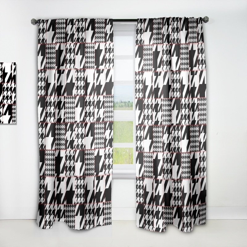 Designart 'Classic Houndstooth Pattern' Mid-CenturyCurtain Single Panel