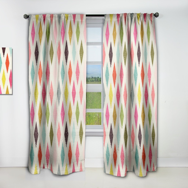 Designart 'Diamond Retro III' Mid-Century Modern Blackout Curtain Single Panel