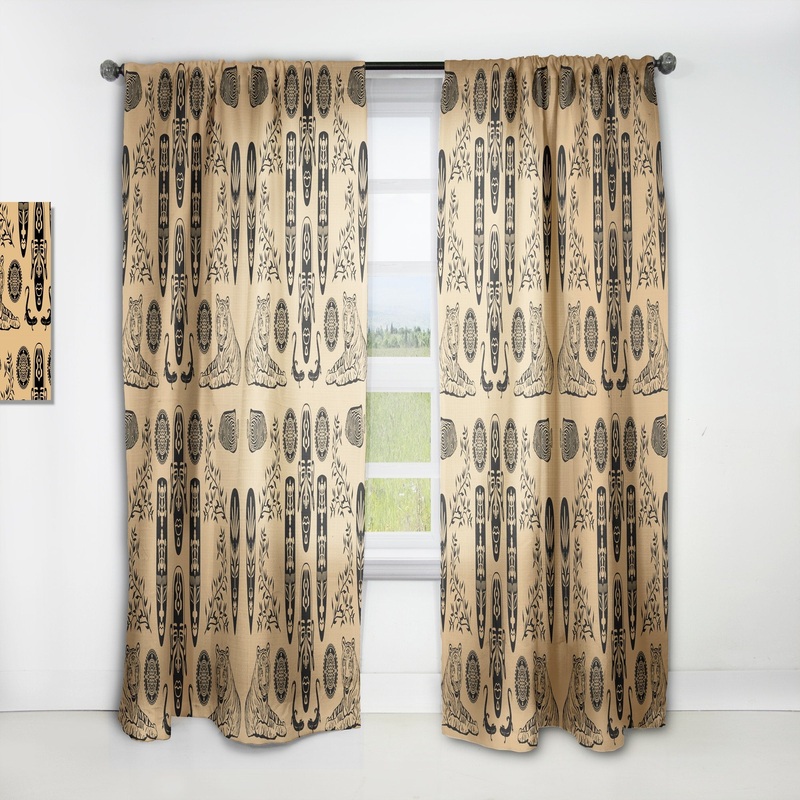Designart 'Ethnic Decorative Mask' African Curtain Single Panel