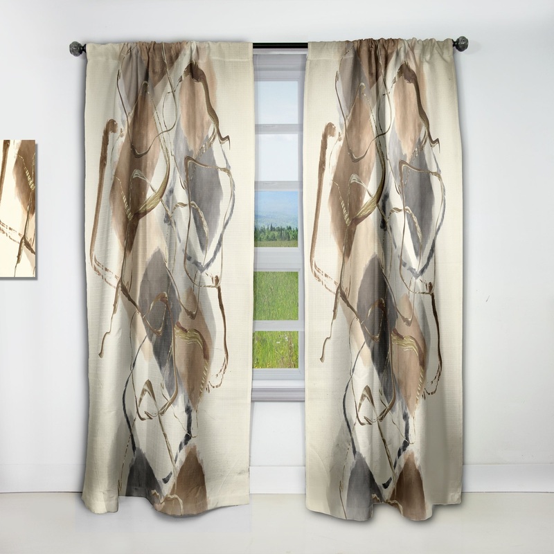 Designart 'Gold Glam Squares III' Modern Blackout Curtain Single Panel