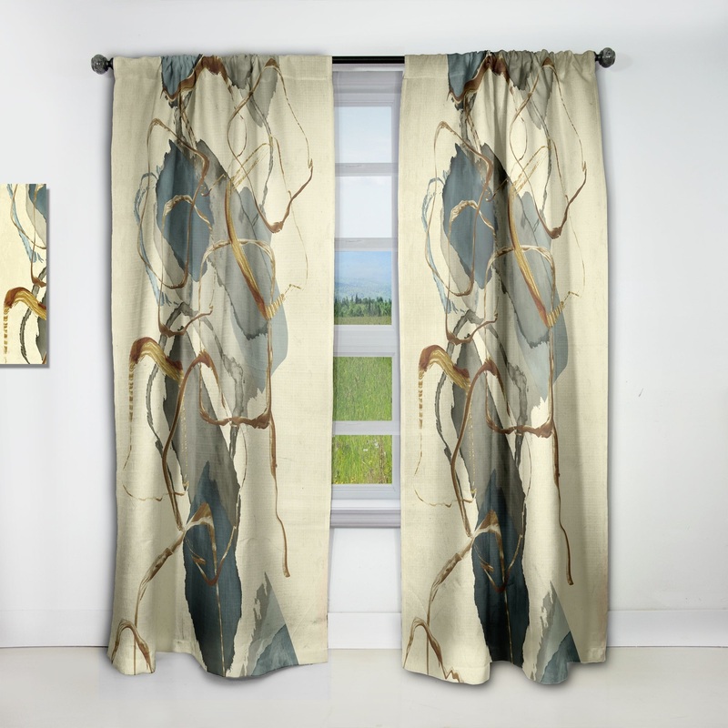 Designart 'Gold Glam Squares VII' Glam Blackout Curtain Single Panel