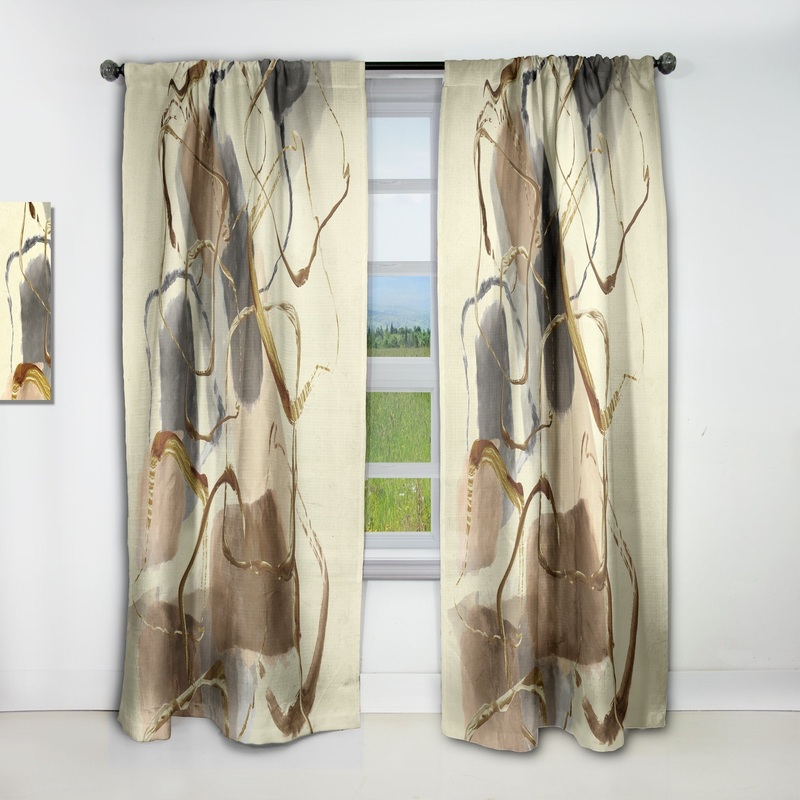 Designart 'Gold Glam Squares VIII' Glam Blackout Curtain Single Panel
