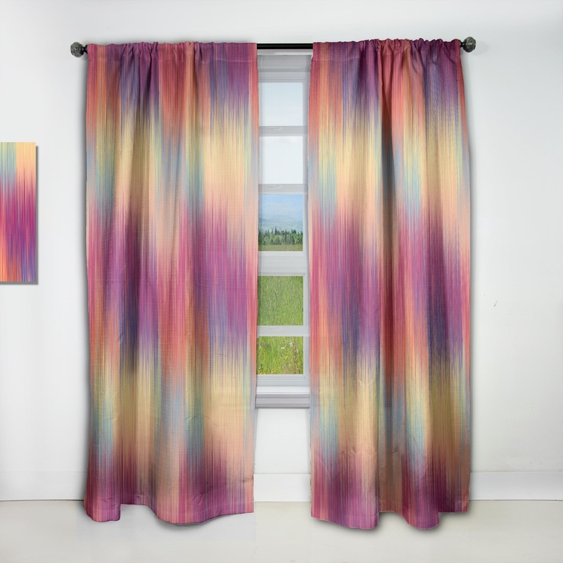 Designart 'Grunge Stripes Pattern in Colors' Modern Blackout Curtain Single Panel