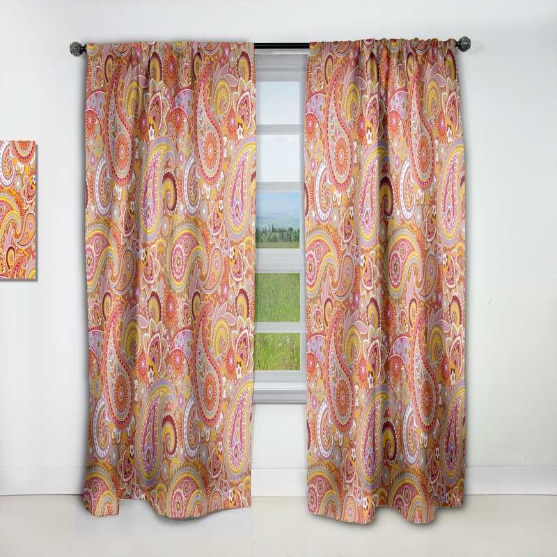Designart 'Pattern Based on Traditional Asian Elements' Modern Blackout Curtain Single Panel
