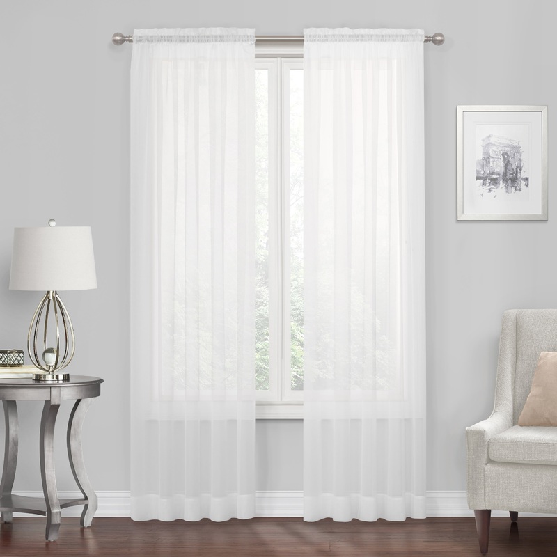 Solid Voile Rod Pocket Single Panel