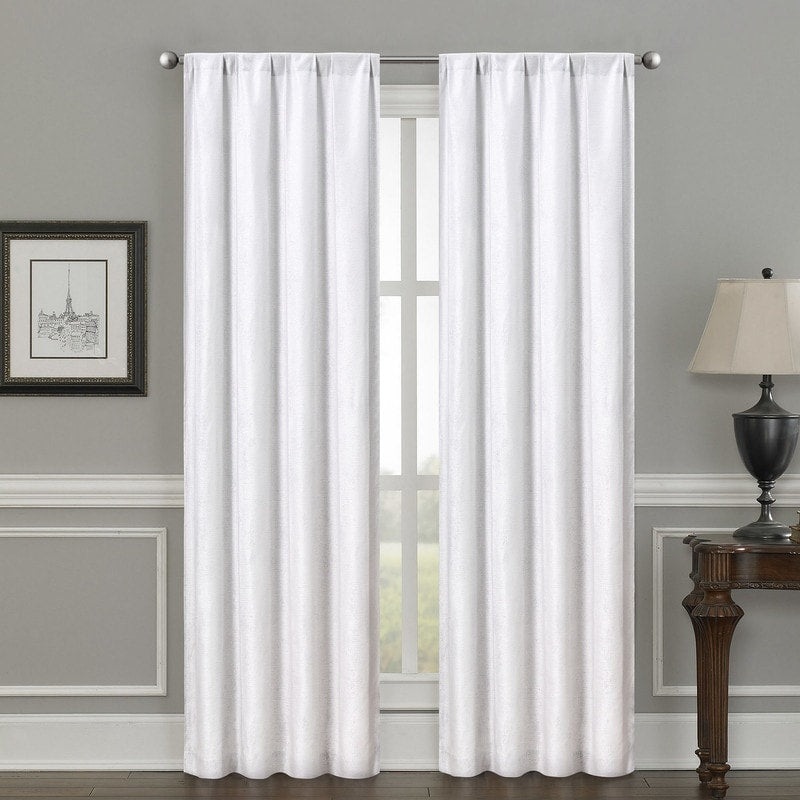 Aurora Textured Room Darkening Curtain Panel Pair, 2 Panels, White