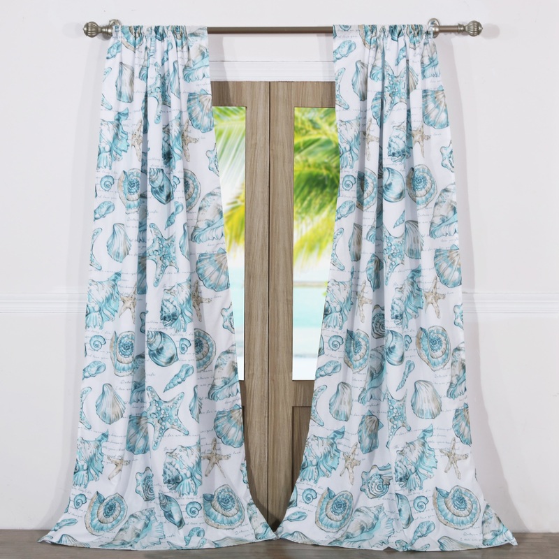 Barefoot Bungalow Cruz Coastal Curtain Set (Set of Two Panels) - 42 W x 84 L Each - 84 W x 84 L (inches)