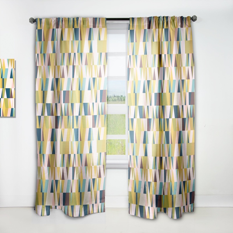 Carson Carrington Labacka Triangular Retro Design Mid-CenturyCurtain Single Panel