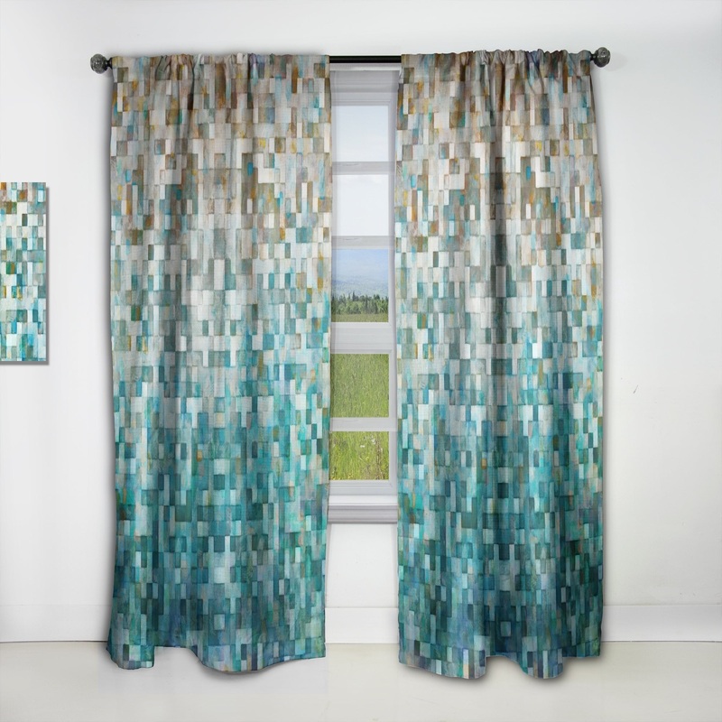 Designart 'Blocked Abstract II' Modern Blackout Curtain Single Panel