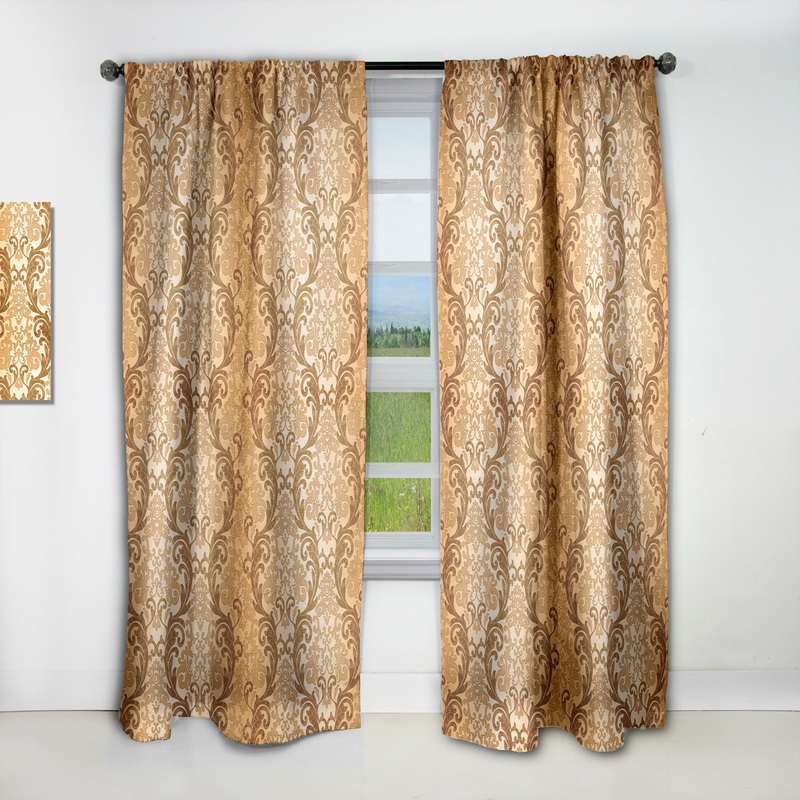 Designart 'Damask pattern' Mid-Century Modern Blackout Curtain Single Panel