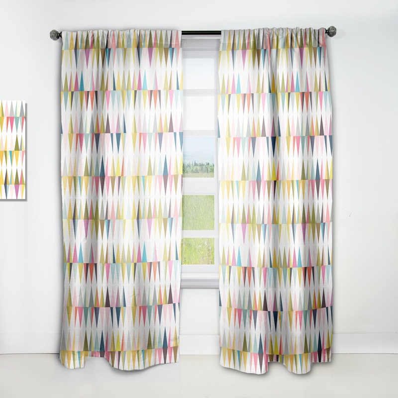 Designart 'Diamond Retro VII' Mid-CenturyCurtain Single Panel