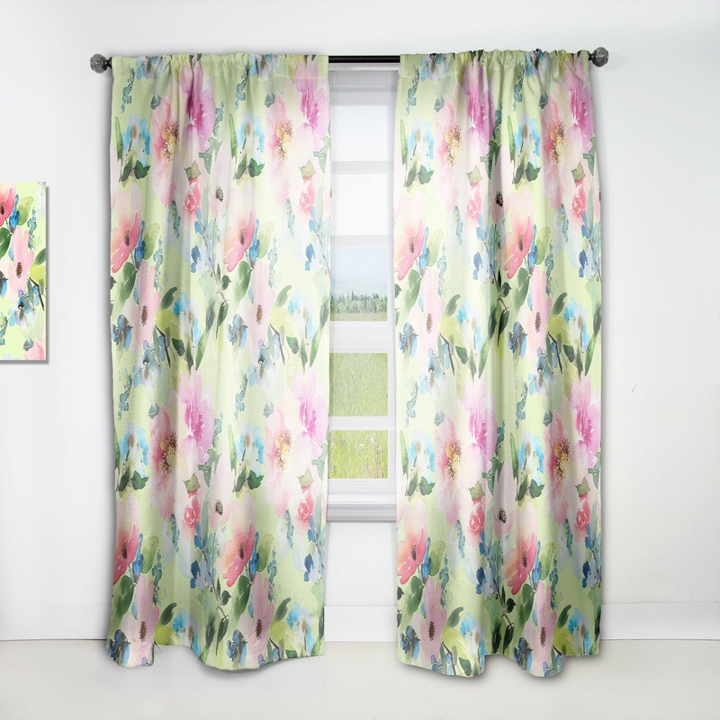 Designart 'Floral Botanical Retro IV' Mid-CenturyCurtain Single Panel