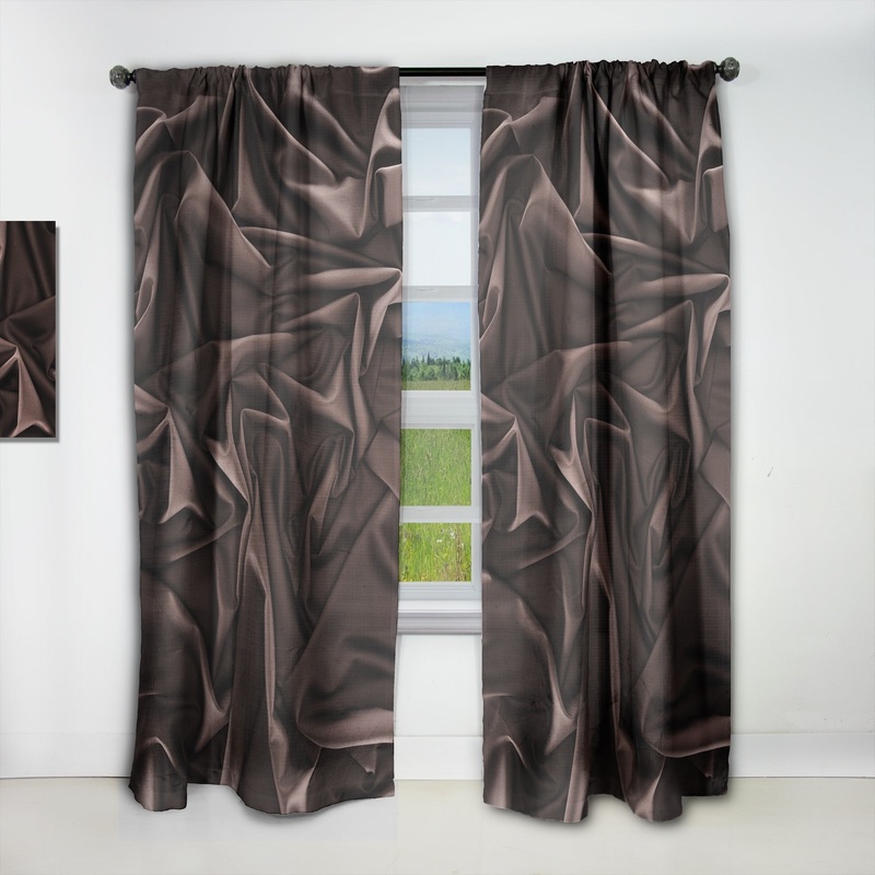 Designart 'Folded Dark Silk Waves' Modern Blackout Curtain Single Panel