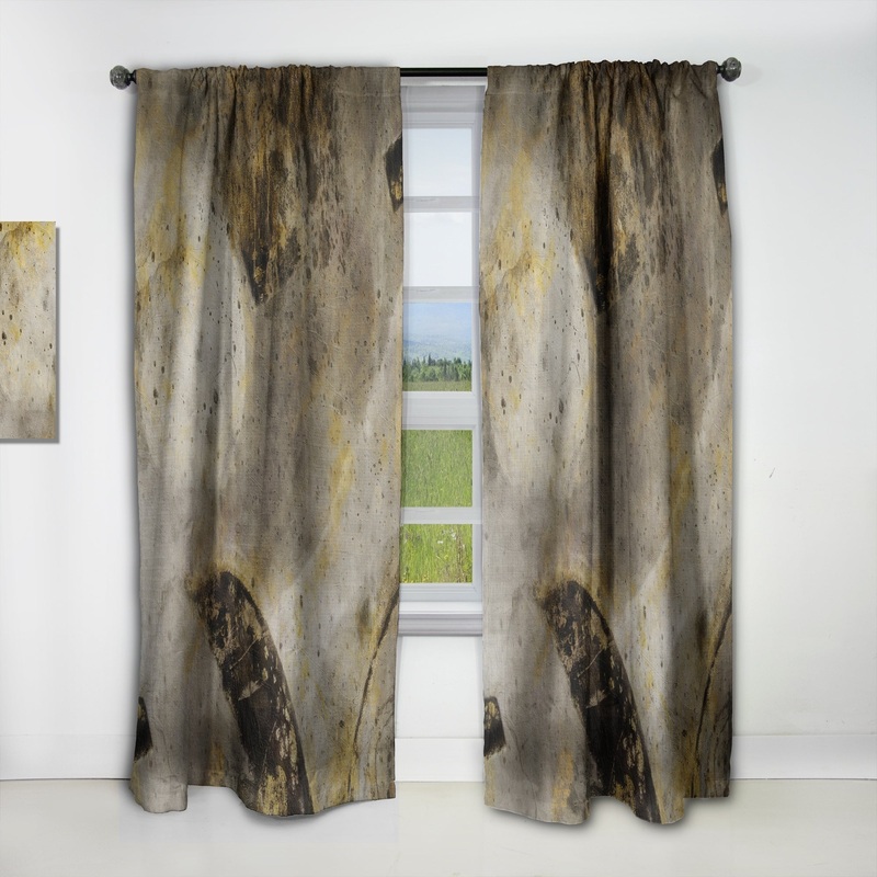 Designart 'Glam Gold Desert Neutral I' Modern Blackout Curtain Single Panel