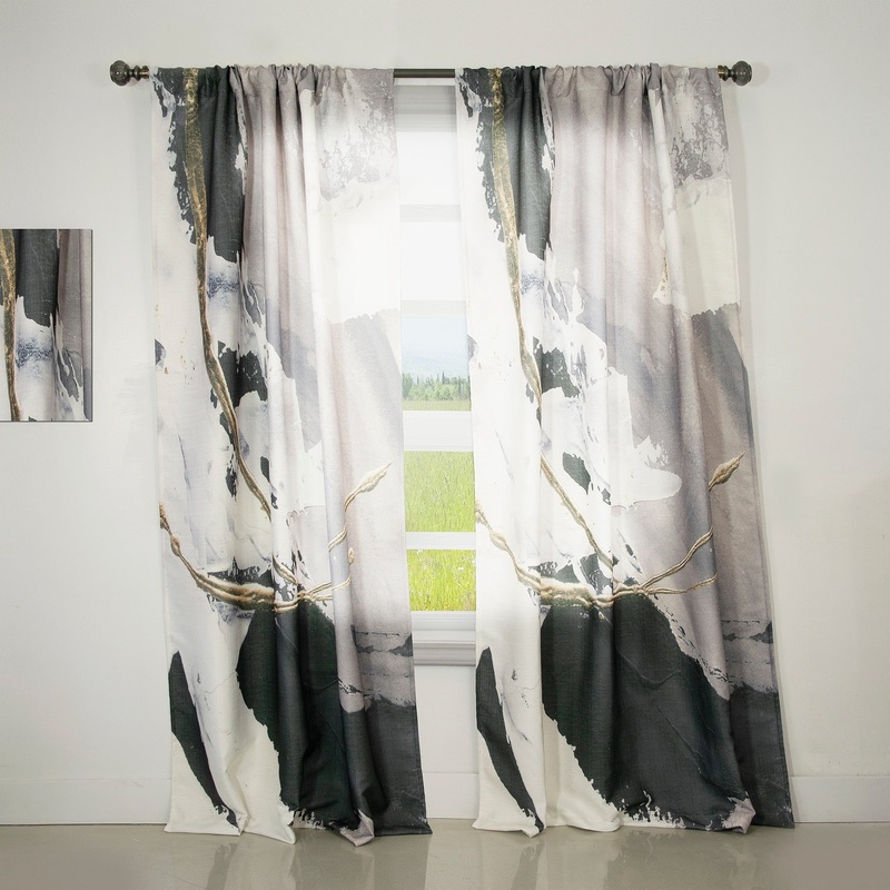Designart 'Glam Painted Arcs II' Modern Curtain Single Panel