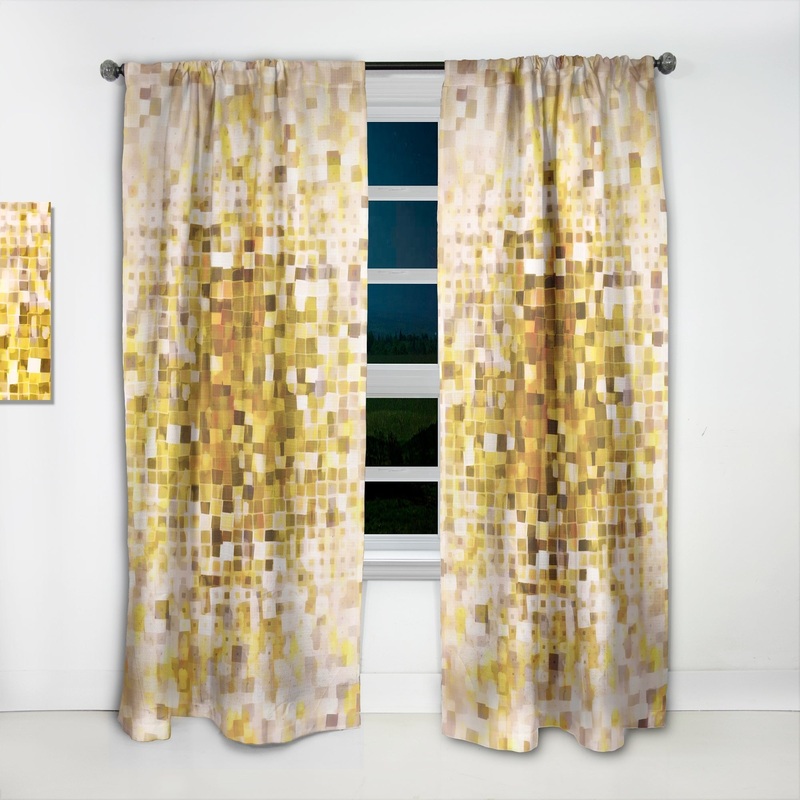 Designart 'Glam Yellow Explosion Blocks' Modern Curtain Single Panel