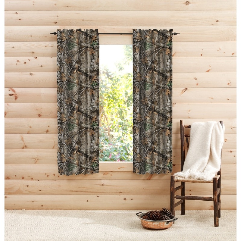 Rustic Decor Realtree Edge Camo Curtain Panel Pair - 40" W x 63" L