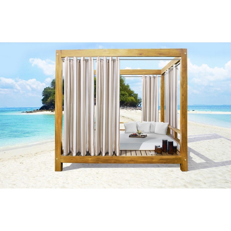 Seascapes Stripe Indoor/Outdoor Grommet Curtain Panel - Pair