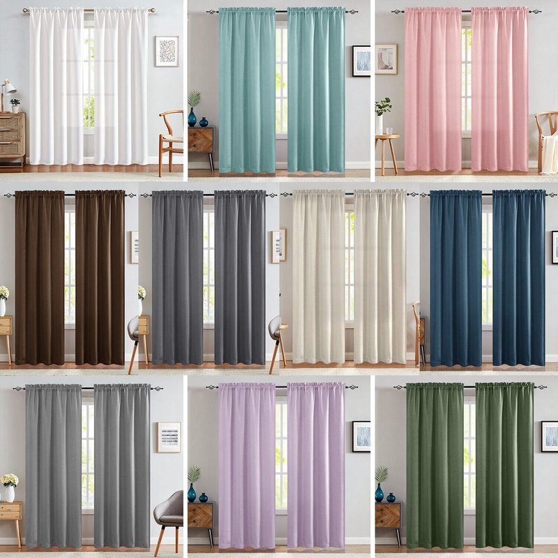 2 Pcs 2.5 Inch Rod Pocket Insulated Blackout Curtains 40"x72"