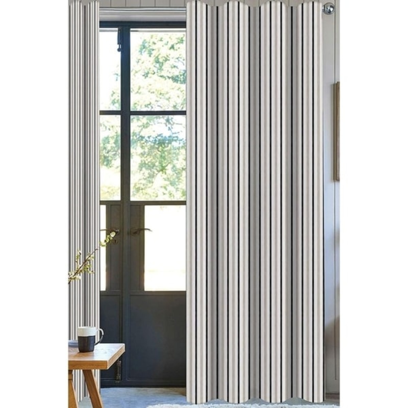 Bryson Stripe Brown Organic Cotton Set of 2 Drapery Panel