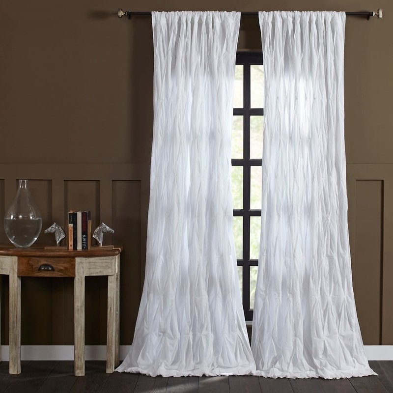 Cottage Home Ashton White Single Curtain Panel - 50" w x 96" l