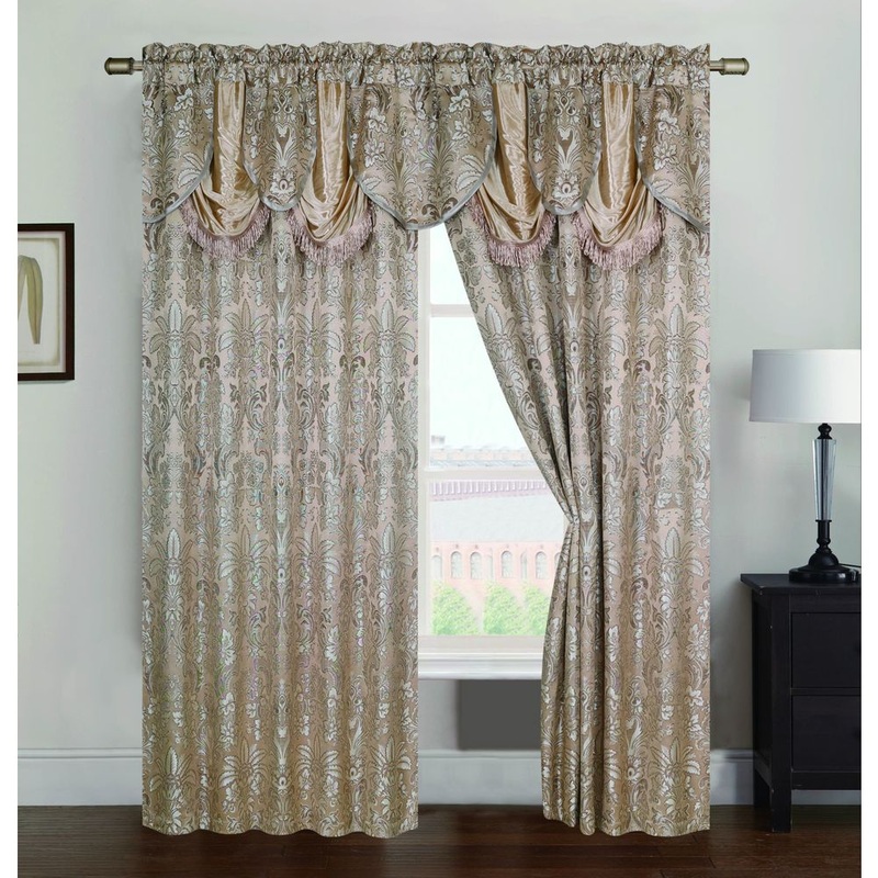 RT Designers Collection Gina Jacquard 84-inch Rod Pocket Curtain Panel