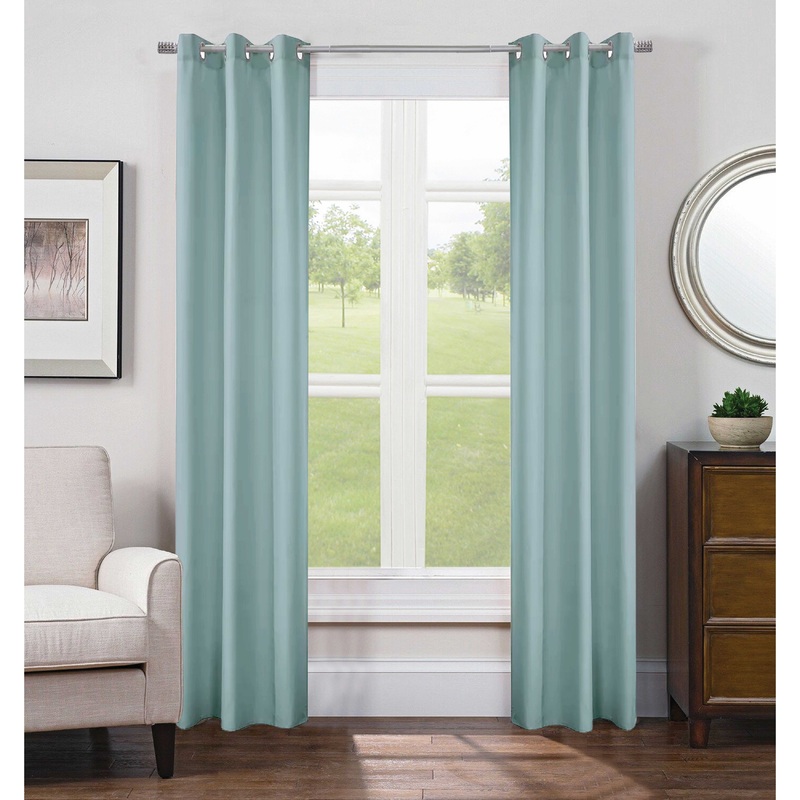 Silky Curtains 84 inches Long Faux Silk Opaque Curtain Light Filtering Living Room Satin Drapes, Grommet Top, 2 Panels - 40"x84"