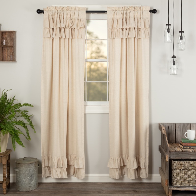 Simple Life Flax Ruffled Panel Set - Panel 84x40 - Panel 84x40