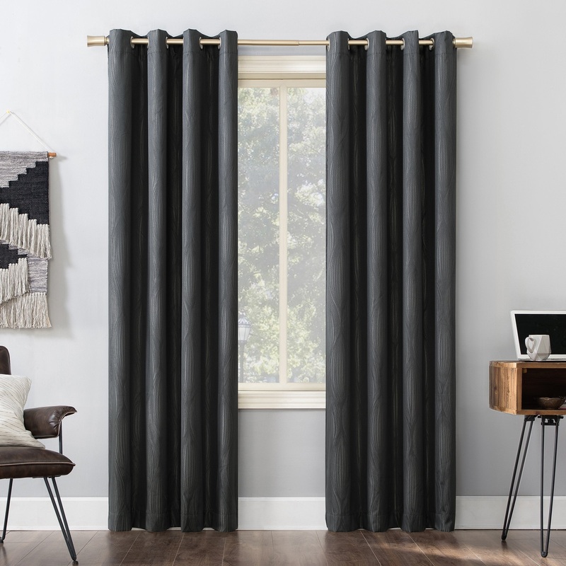 Sun Zero Beck Geometric Ogee Thermal Extreme Total Blackout Grommet Curtain Panel, Single Panel