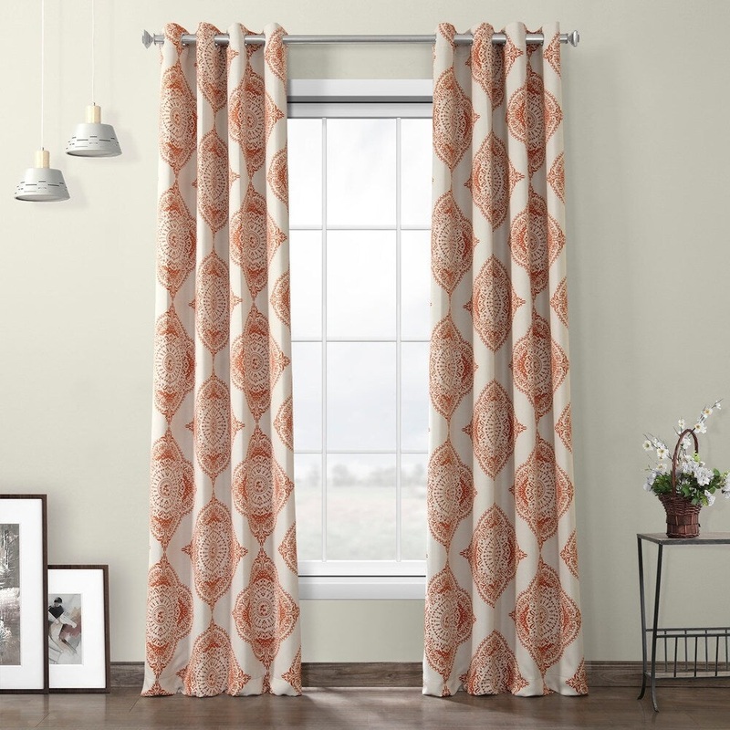 The Curated Nomad Henna Grommet Room Darkening Curtain Panel Pair (2 Panels)
