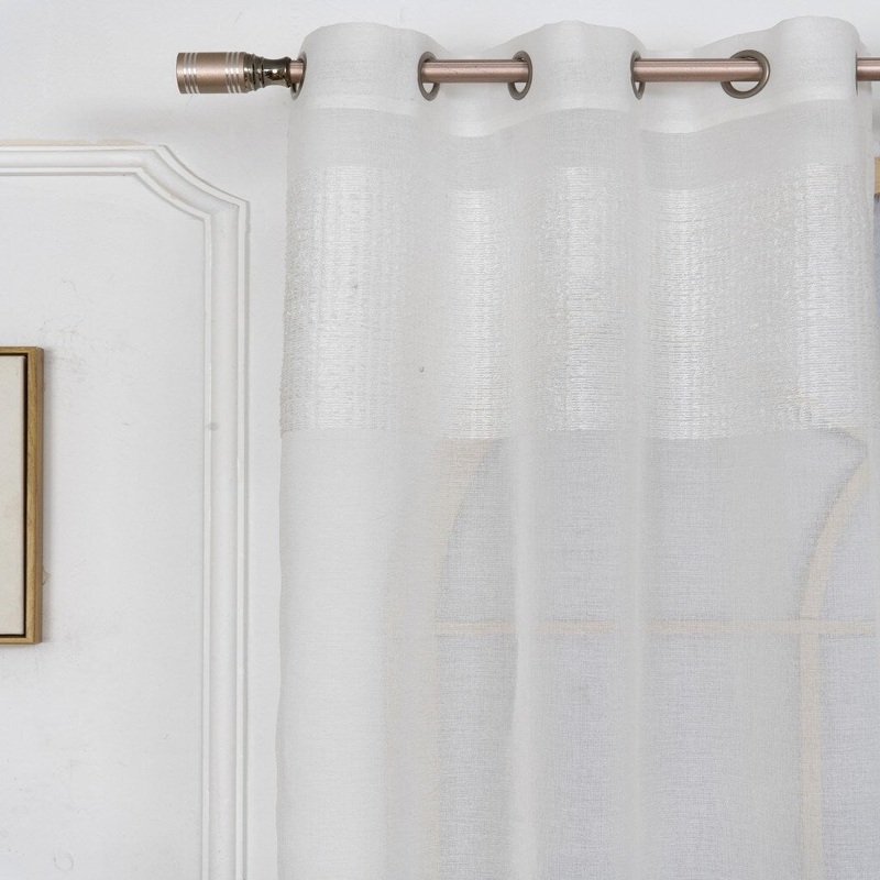 Set of Two 84" White Textured Grommet Window Panels - 84" x 76"