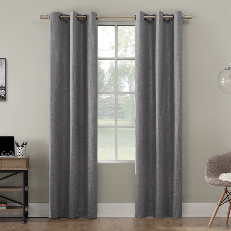 Sun Zero Crowley Textured Grid Thermal Extreme Total Blackout Grommet Curtain Panel Pair