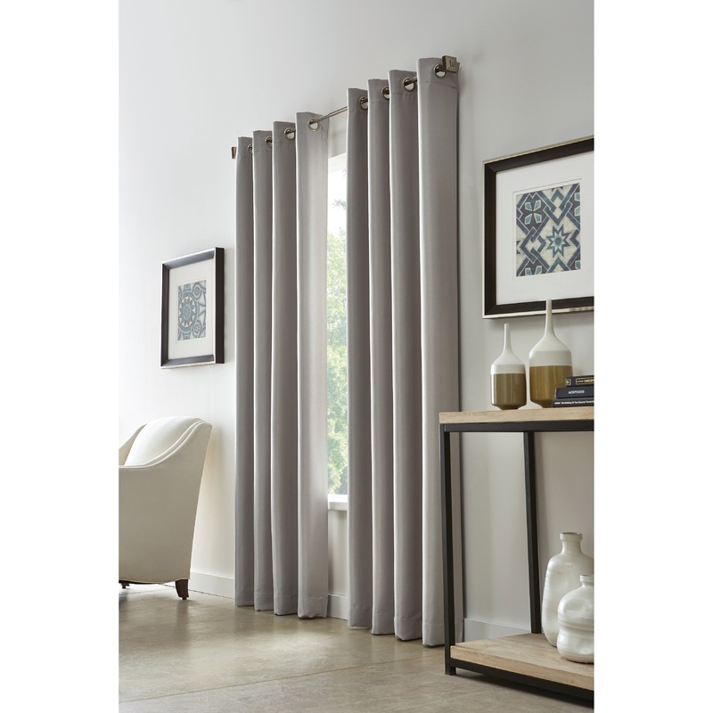 ThermaLogic Antique Satin Faux Silk Room Darkening Grommet Curtain