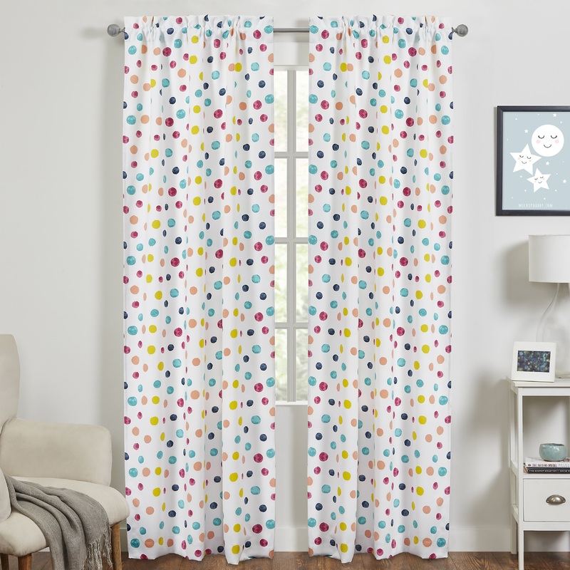 VCNY Home Dots Glow in the Dark Rod Pocket Curtain Panel Pair