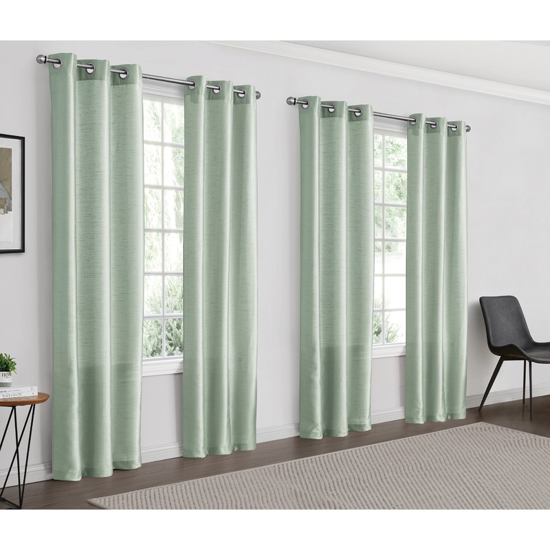 VCNY Home Lauren Solid Faux Silk 4-Piece Grommet Window Curtain Panel Set - 38" x 84"