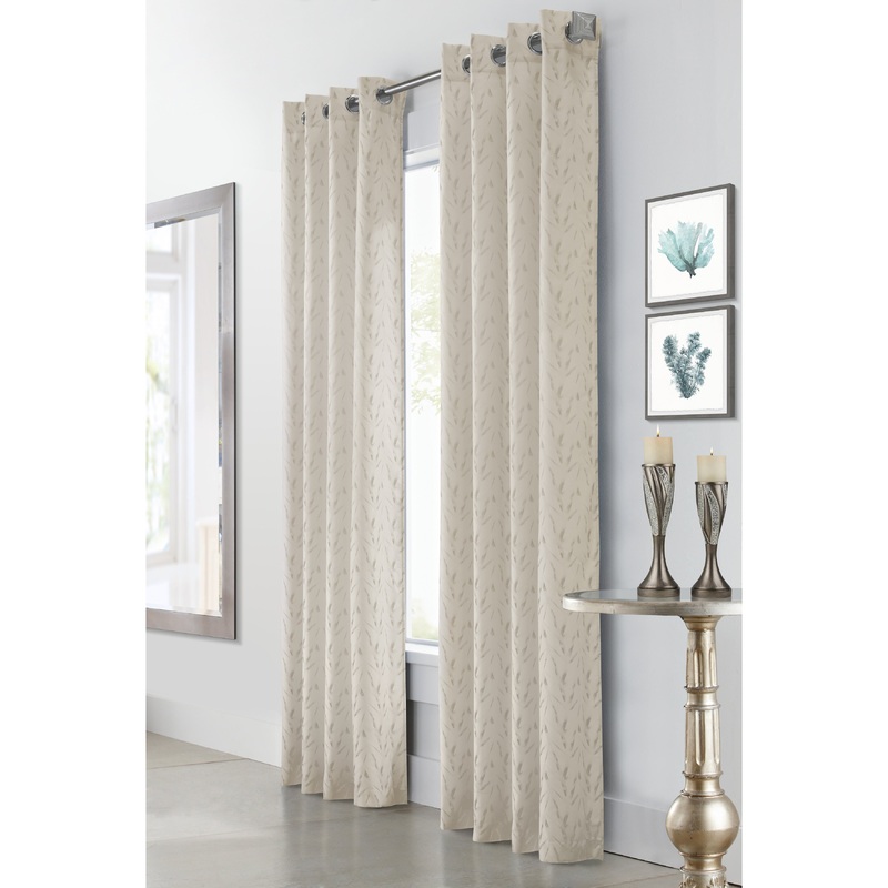 Arcadia Woven Jacquard Grommet Curtain Panel by Habitat