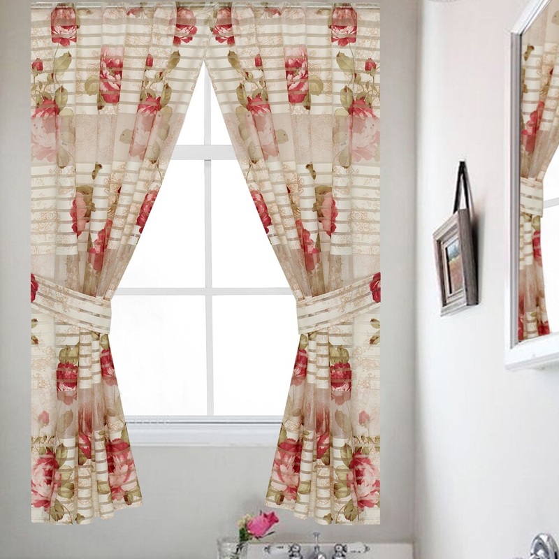 Bathroom Window Curtain Set with Tiebacks