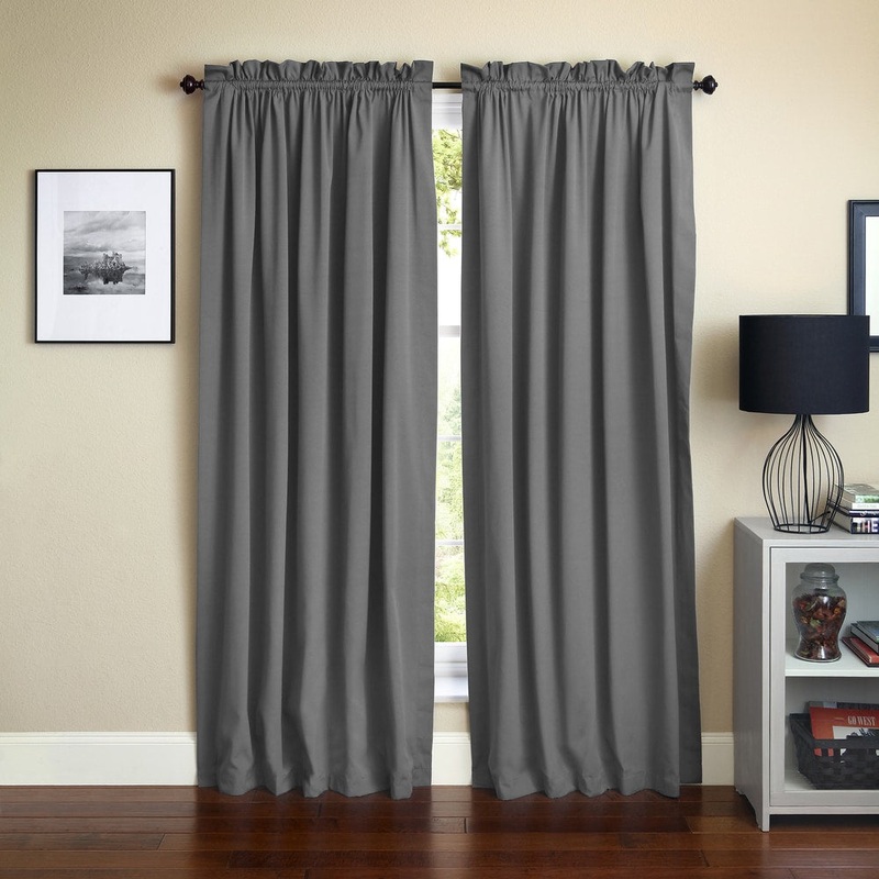 Blazing Needles 108-inch by 52-inch Twill Curtain Panels (Set of 2) - 52 x 108/108 x 52
