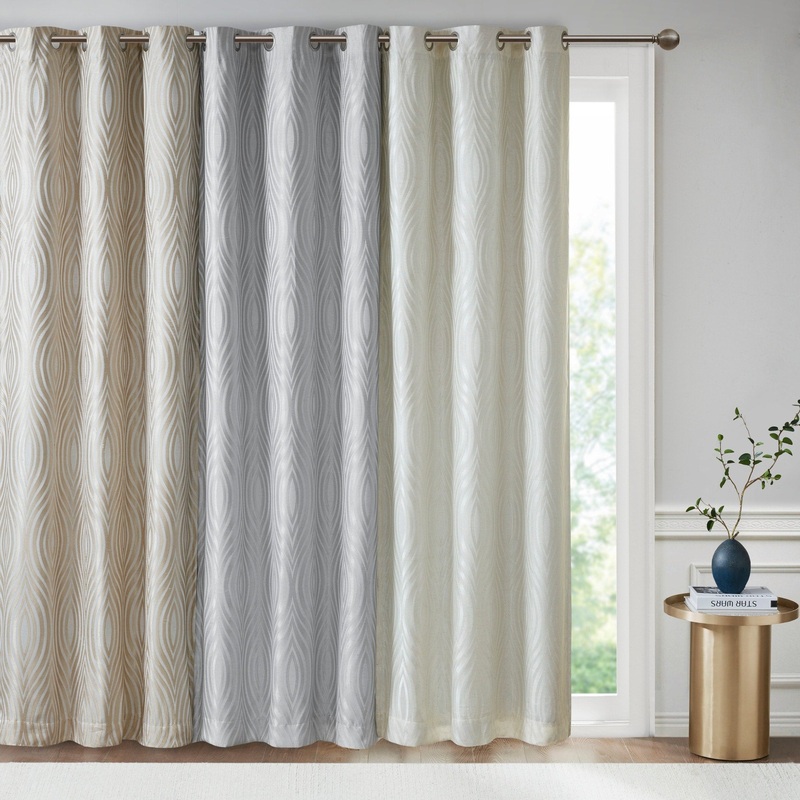 Cannes Ogee Jacquard Total Blackout Magnetic Closure Panel Pair by Beautyrest
