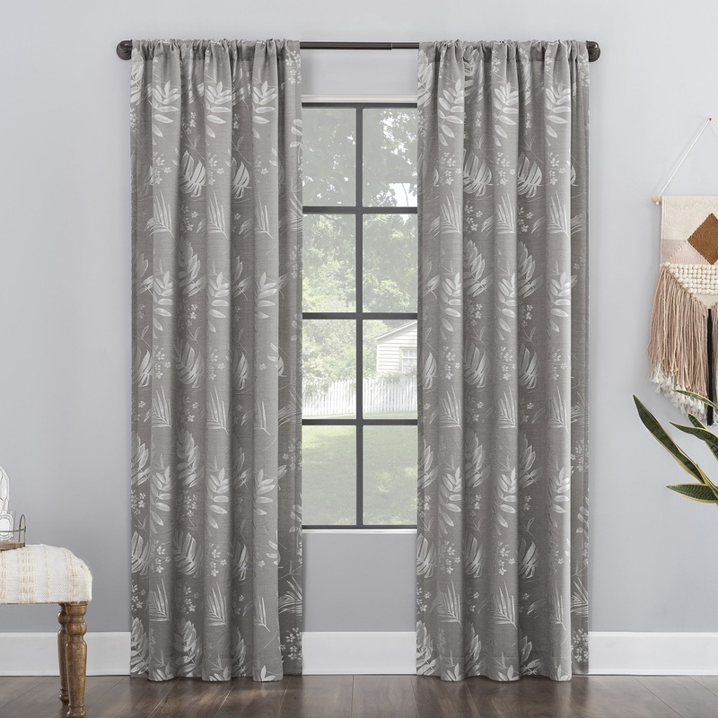 Clean Window Subtle Foliage Anti-Dust Curtain Panel, Single Panel