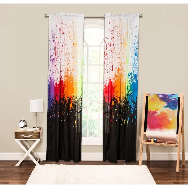 Crayola Cosmic Burst Single Rod Pocket 84-inch Window Panel - 50"x84"