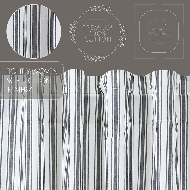 Sawyer Mill Black Ticking Stripe Blackout Panel 84x40