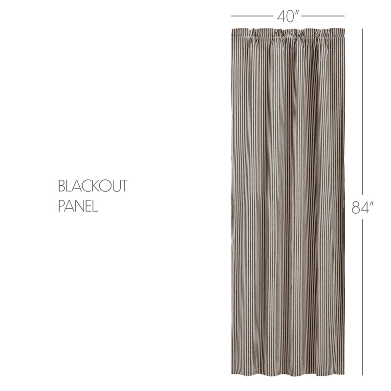 Sawyer Mill Charcoal Ticking Stripe Blackout Panel 84x40