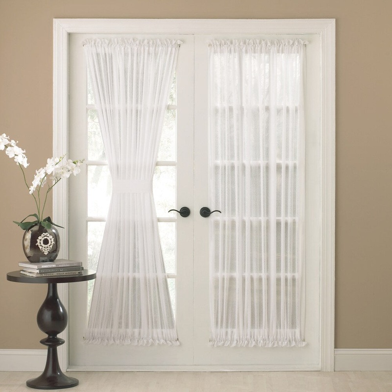 Semi-Sheer 72-inch Tailored Door Curtain Panel with Tieback - 50 x 72 - 50 x 72