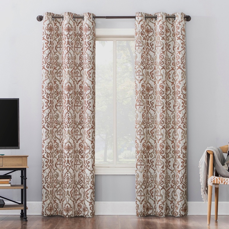 Sun Zero Samira Global Trellis Theater Grade Extreme Total Blackout Grommet Curtain Panel, Single Panel