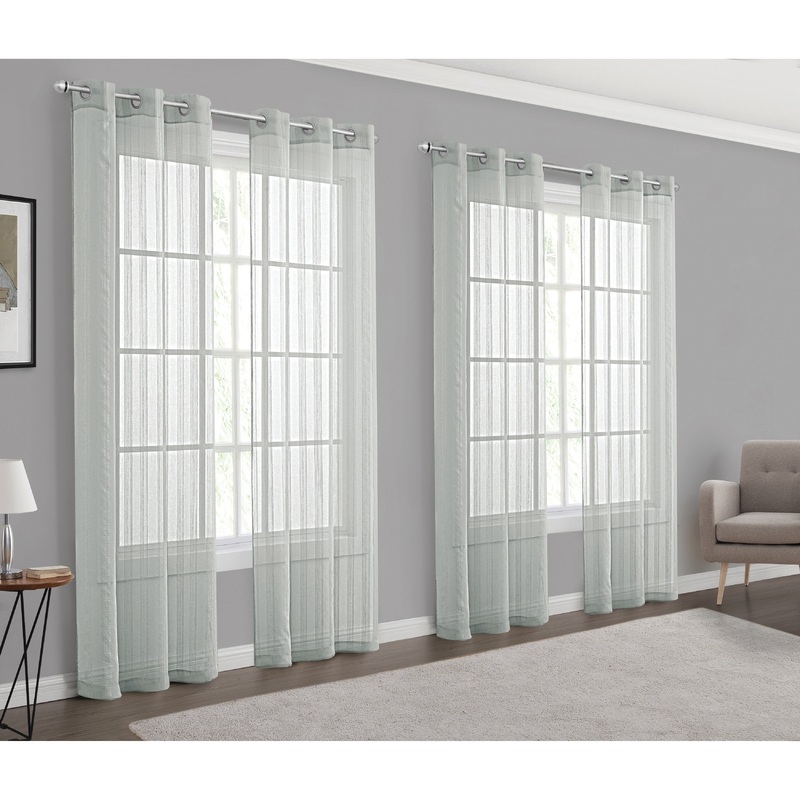 Tahari Home Donna Stripe Sheer Grommet Curtain Panel Set - 38" x 84"