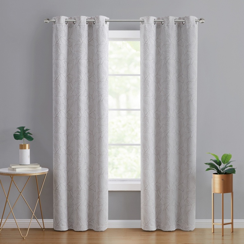 Tahari Home Enyo Branch Jacquard Blackout Curtain Panel Pair