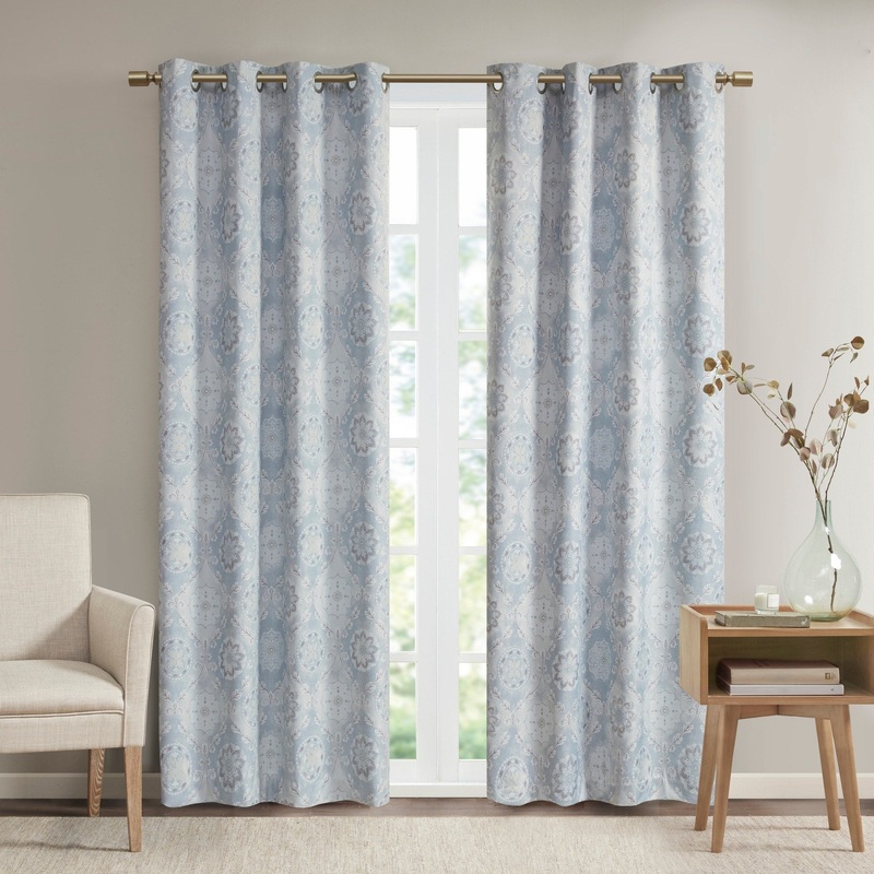 Tinsley Printed Dobby Texture Total Blackout Grommet Top Panel by SunSmart